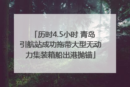历时4.5小时 青岛引航站成功拖带大型无动力集装箱船出港抛锚
